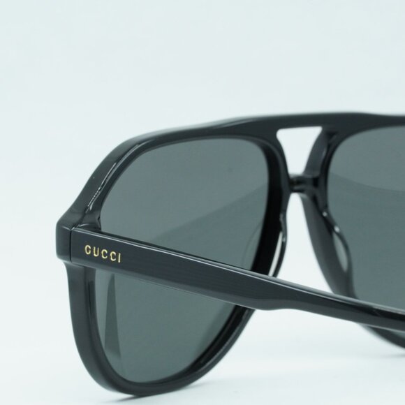 Gucci GG1042S 001 Sunglasses Black Aviator Frame, Grey Lenses main image 7